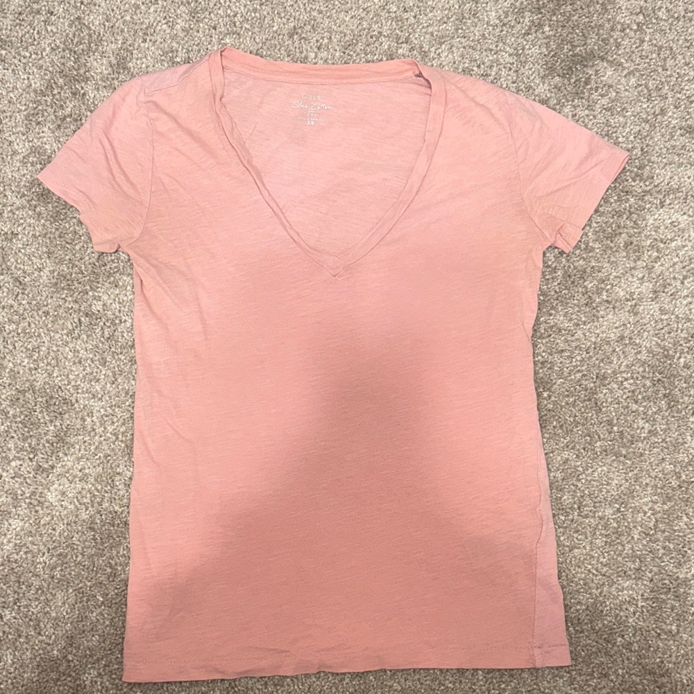 J. Crew Light Pink V-Neck Tee